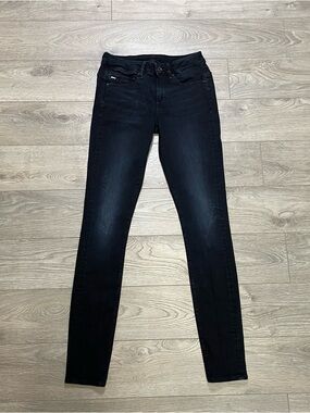 G-Star RAW Midge Zip Mid Skinny Jeans Black Denim W28 L34 Women's Low/Mid Rise